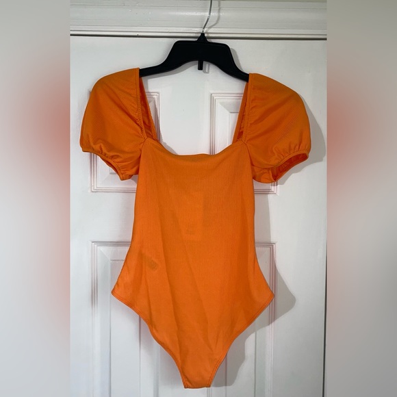 Orange Ribbed Knot Bodysuit Size 4 - Picture 5 of 5